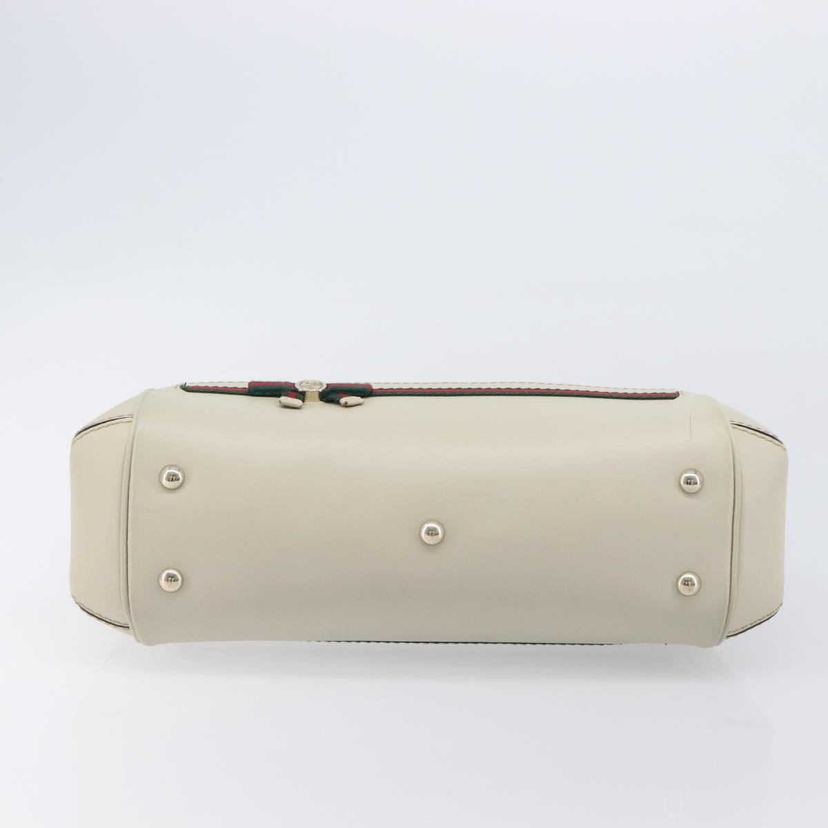 GUCCI GG Canvas Web Sherry Line Hand Bag Beige Gold 269894 Auth 206539A