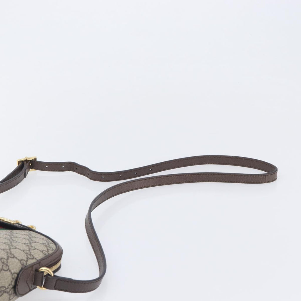 GUCCI GG Supreme Offdia WebSherry Line Bag PVC Beige Gold 499621 Auth 206566V