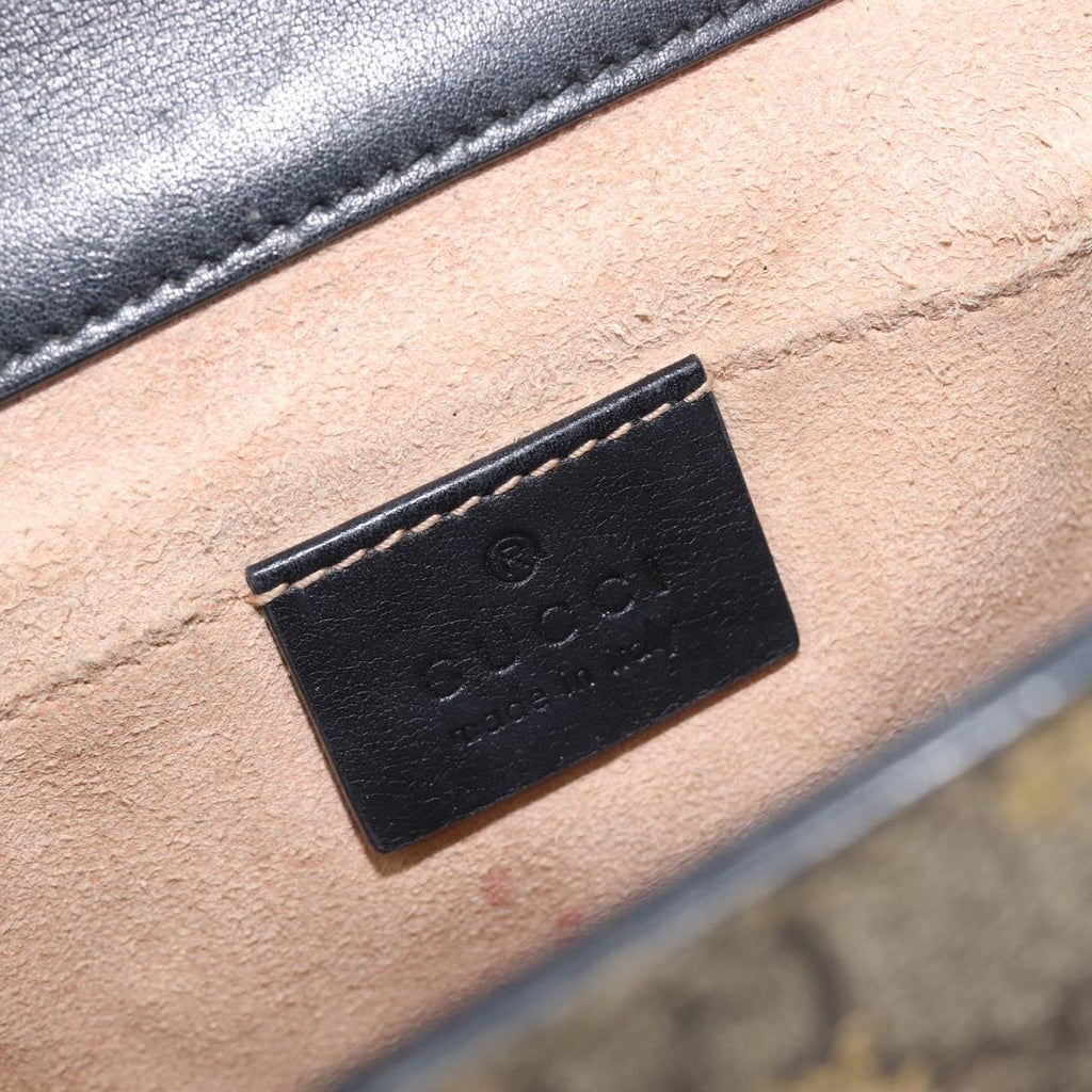 GUCCI GG Supreme Padlock Chain Shoulder Bag PVC Beige Gold 409487 Auth 206567
