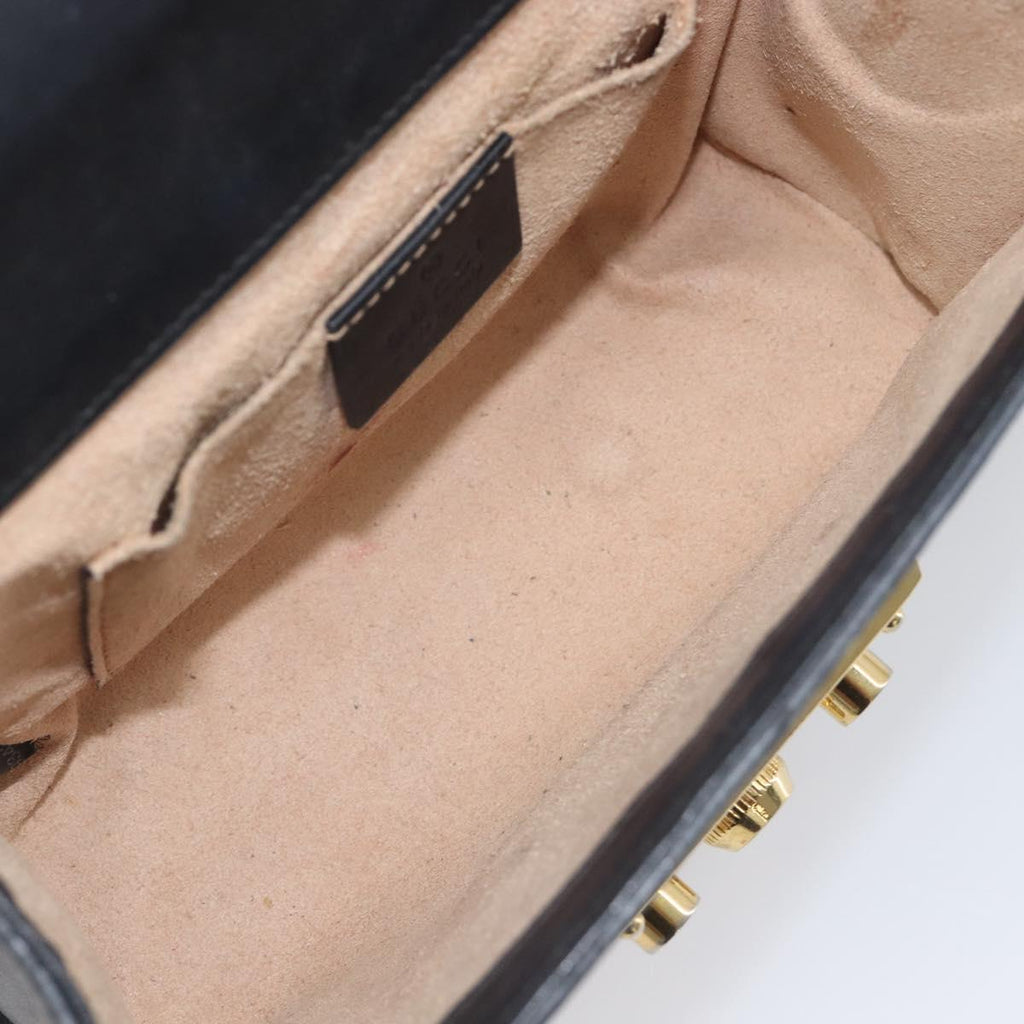 GUCCI GG Supreme Padlock Chain Shoulder Bag PVC Beige Gold 409487 Auth 206567