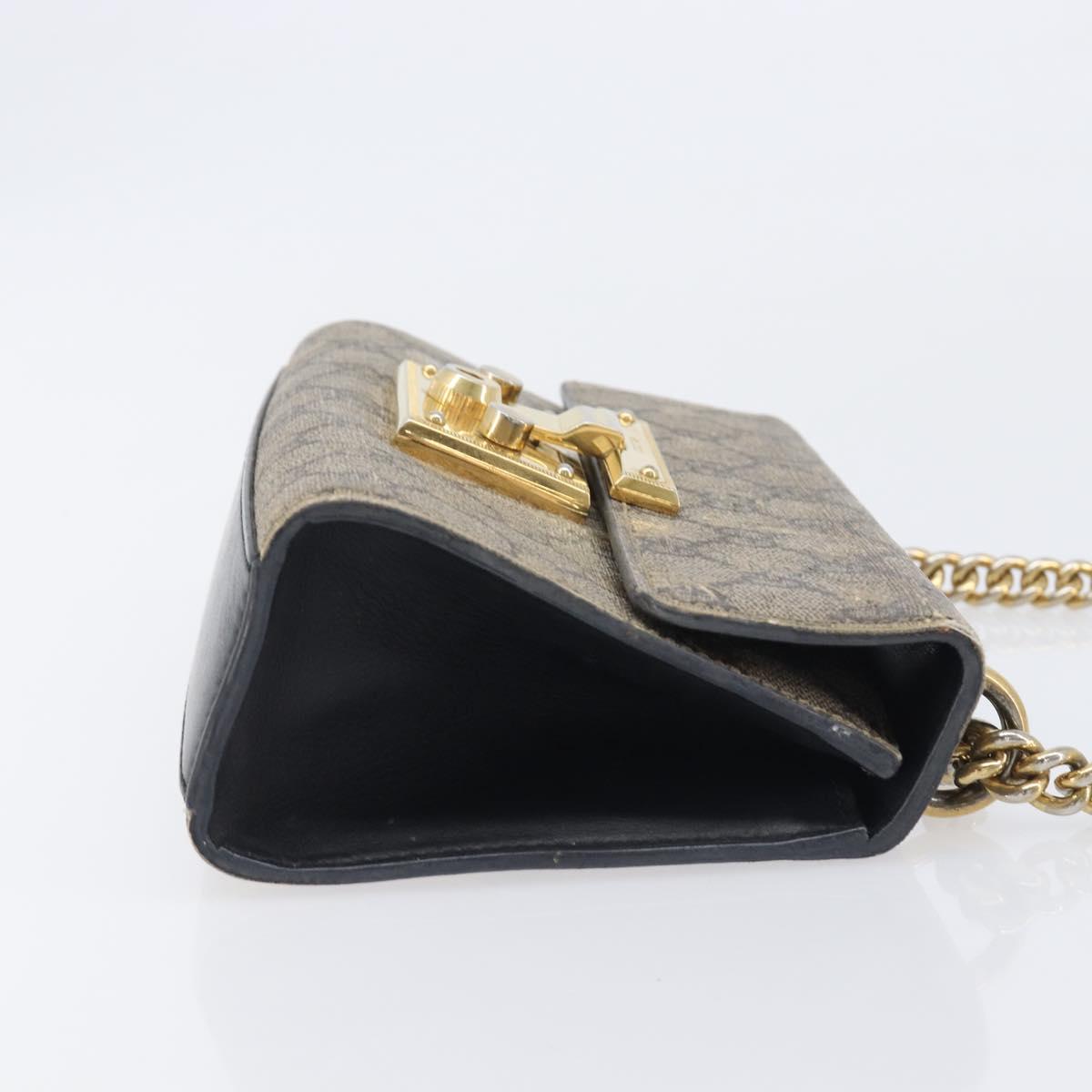 GUCCI GG Supreme Padlock Chain Shoulder Bag PVC Beige Gold 409487 Auth 206567