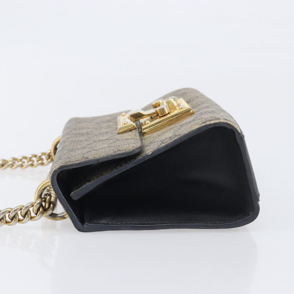 GUCCI GG Supreme Padlock Chain Shoulder Bag PVC Beige Gold 409487 Auth 206567
