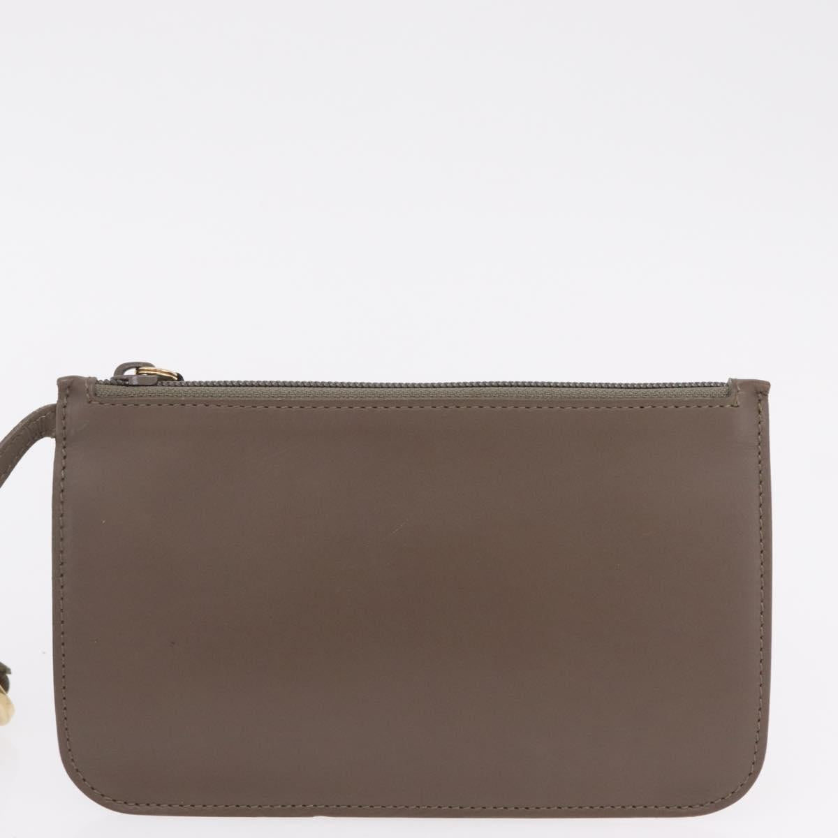 GUCCI Bamboo Hand Bag Leather Gray Gold Tone 001 2058 Auth 206638
