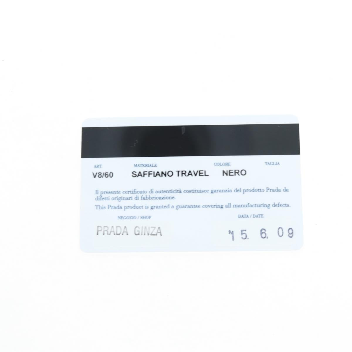 PRADA Trunk Saffiano leather Black Silver Auth 206701V