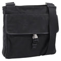 PRADA Shoulder Bag Nylon Black Silver Auth 206732