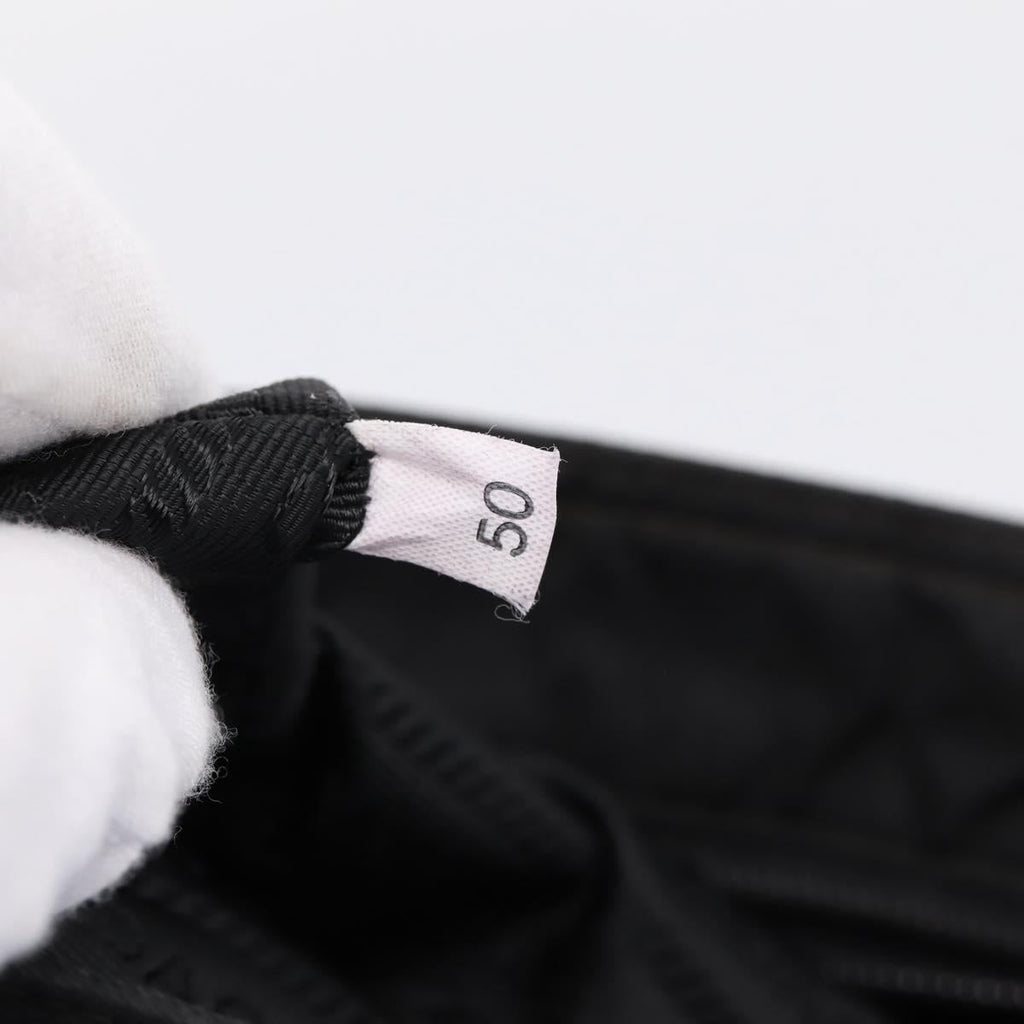 PRADA Shoulder Bag Nylon Black Silver Auth 206732