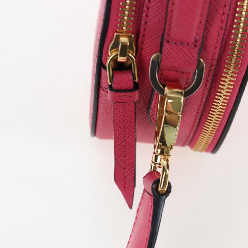 PRADA Hand Bag Safiano Leather 2way Pink Gold Auth 206787V