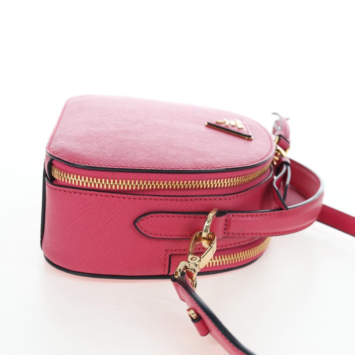 PRADA Hand Bag Safiano Leather 2way Pink Gold Auth 206787V