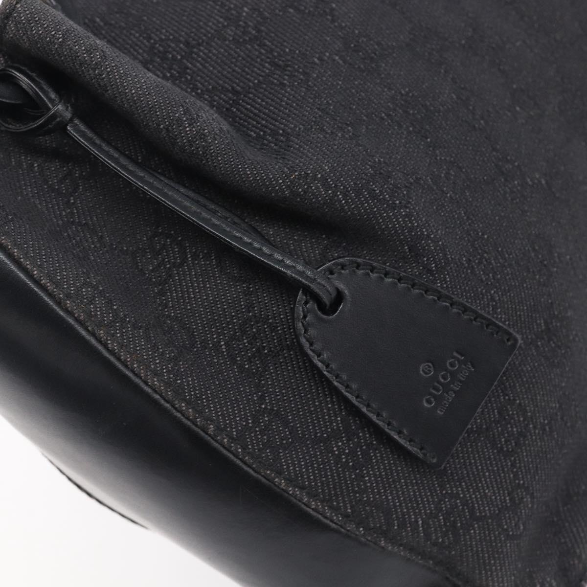 GUCCI GG Canvas Tote Bag Black Silver 101919 Auth 206805