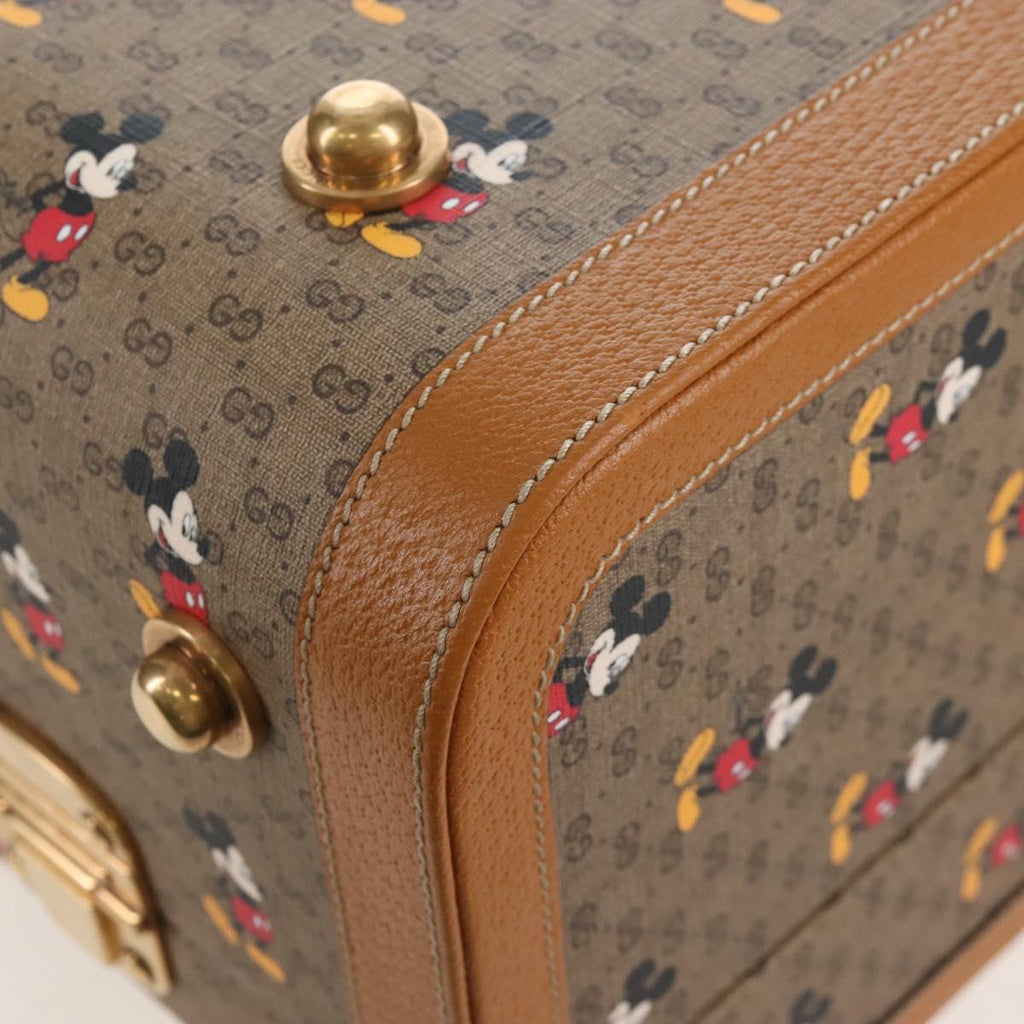 GUCCI x Disney Mickey Mouse Micro GG Supreme Suitcase PVC 602675 Auth 207045SM
