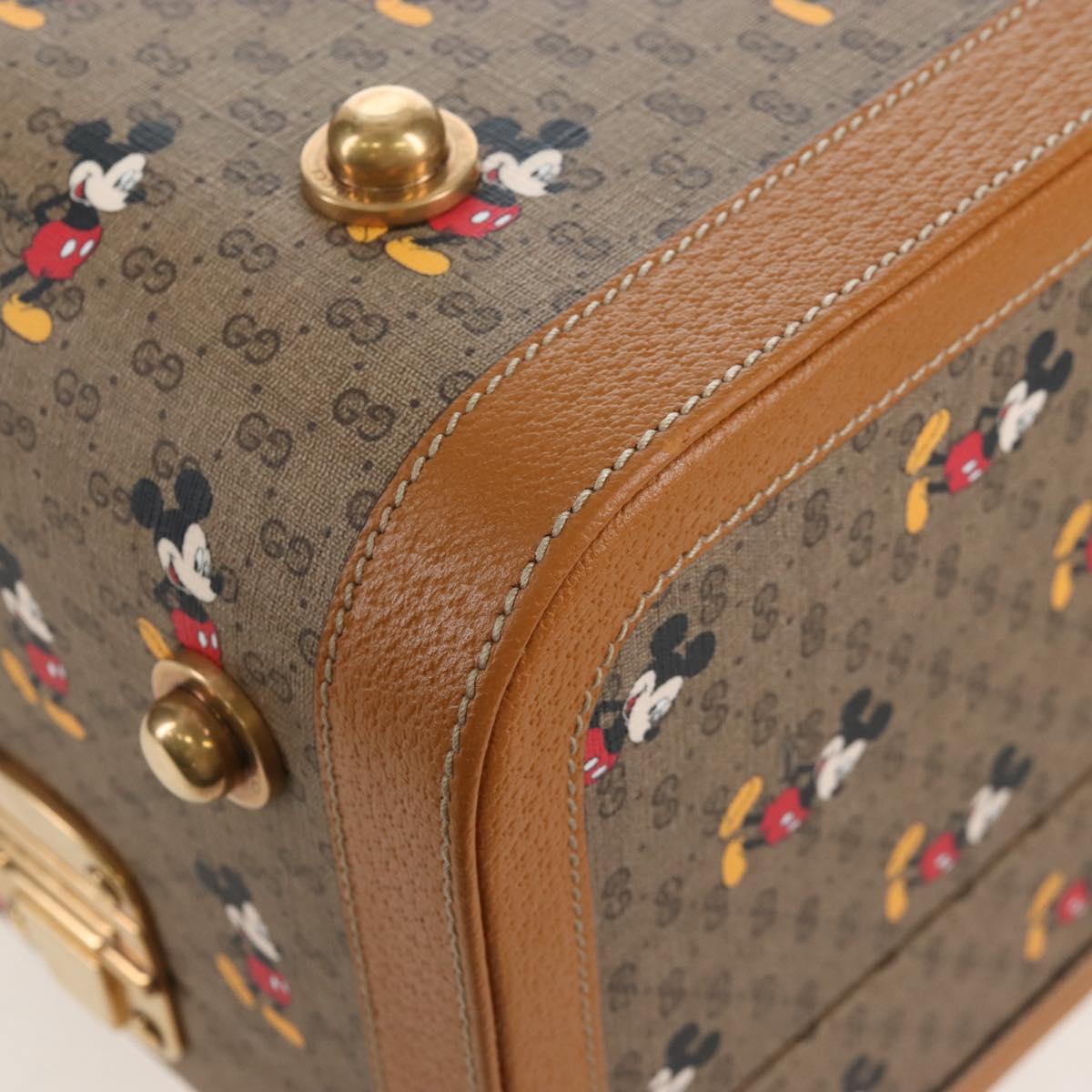 GUCCI x Disney Mickey Mouse Micro GG Supreme Suitcase PVC 602675 Auth 207045SM