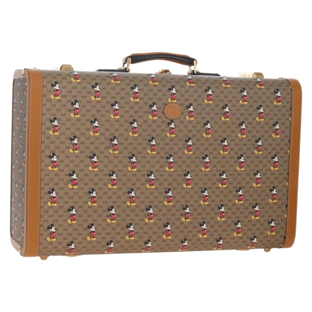GUCCI x Disney Mickey Mouse Micro GG Supreme Suitcase PVC 602675 Auth 207045SM
