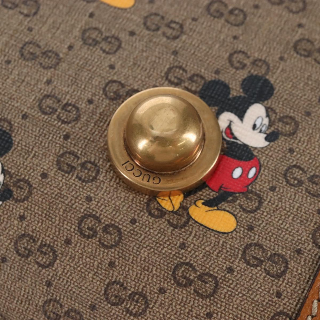 GUCCI x Disney Mickey Mouse Micro GG Supreme Suitcase PVC 602675 Auth 207045SM