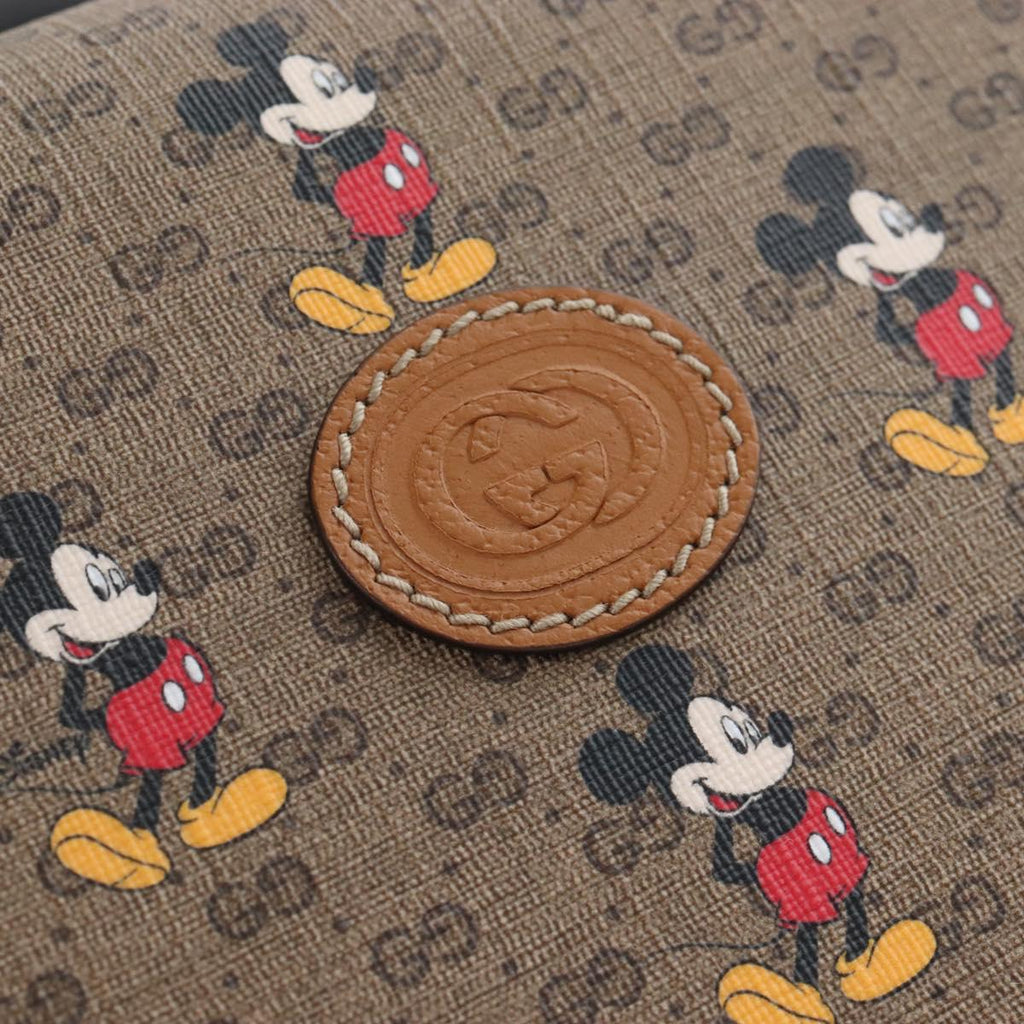 GUCCI x Disney Mickey Mouse Micro GG Supreme Suitcase PVC 602675 Auth 207045SM
