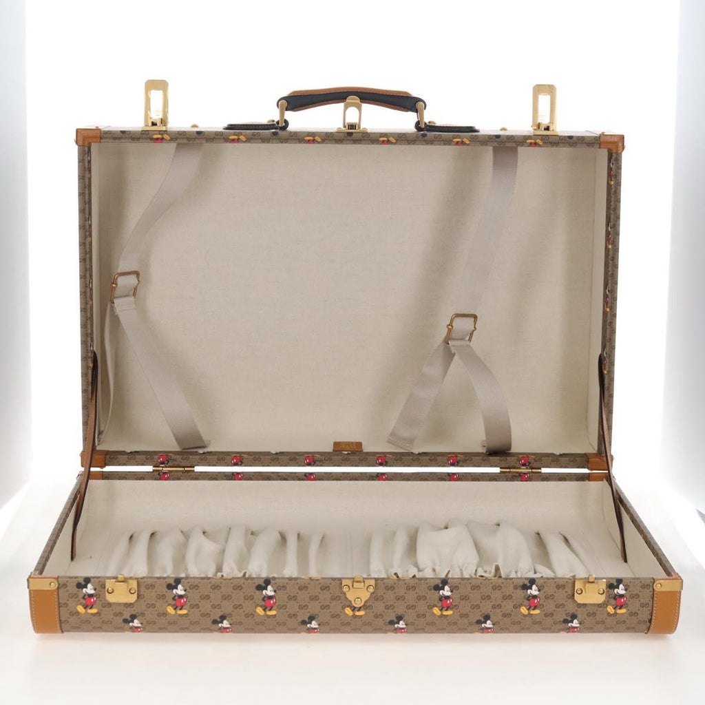 GUCCI x Disney Mickey Mouse Micro GG Supreme Suitcase PVC 602675 Auth 207045SM
