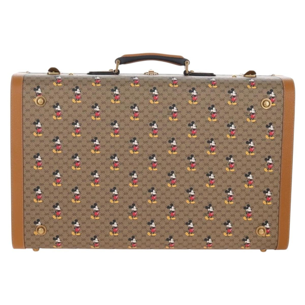 GUCCI x Disney Mickey Mouse Micro GG Supreme Suitcase PVC 602675 Auth 207045SM