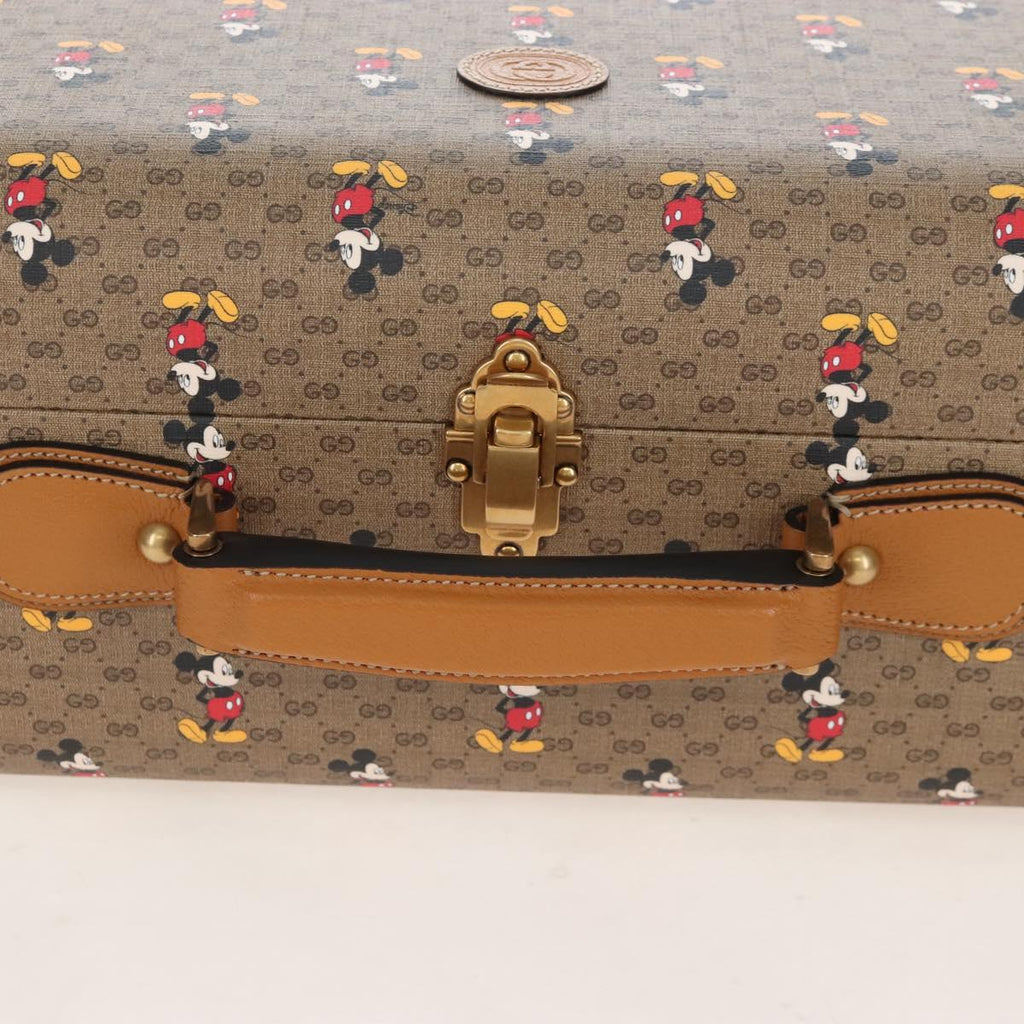 GUCCI x Disney Mickey Mouse Micro GG Supreme Suitcase PVC 602675 Auth 207045SM