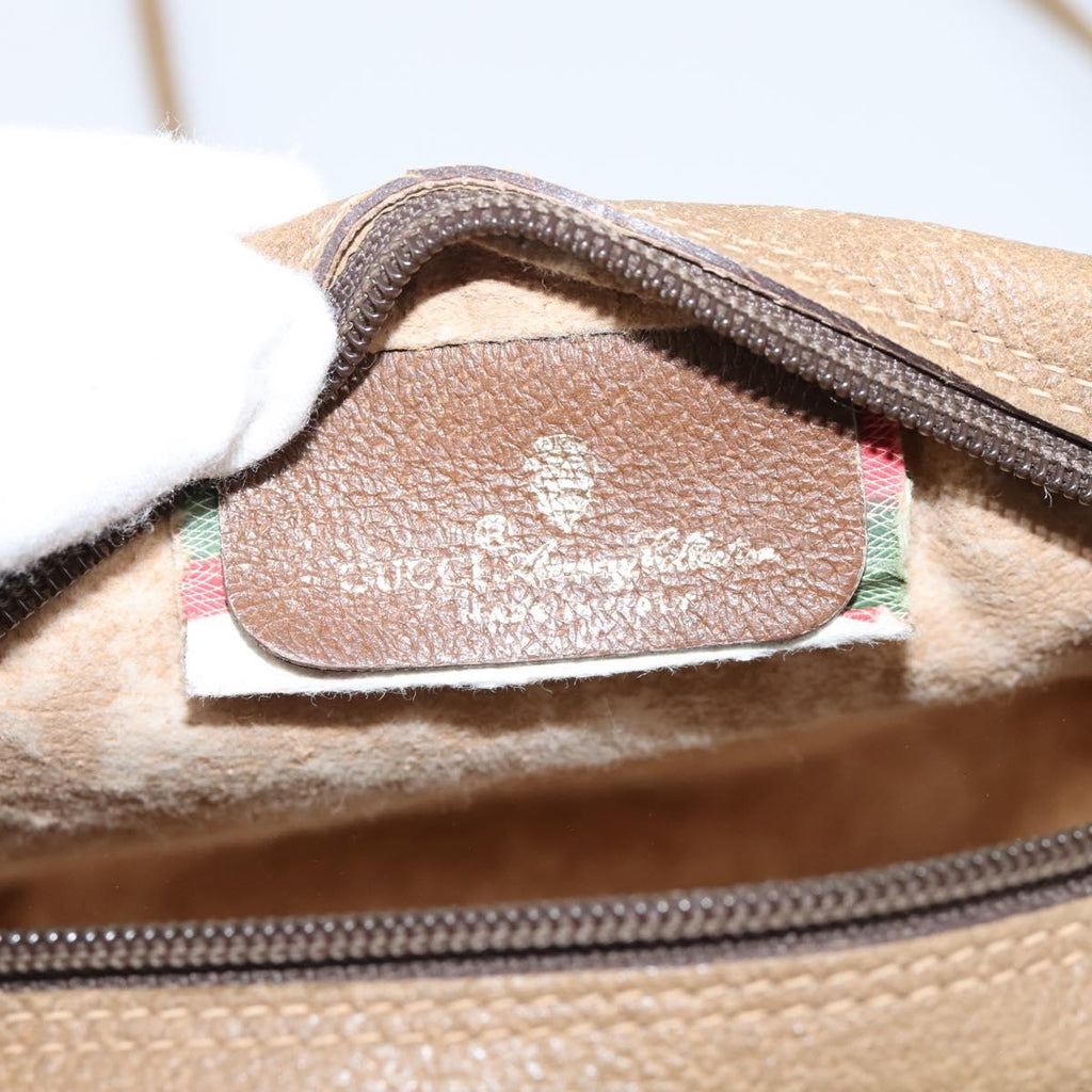 GUCCI GG Supreme Shoulder Bag PVC Beige Gold 56 02 600 Auth 207053