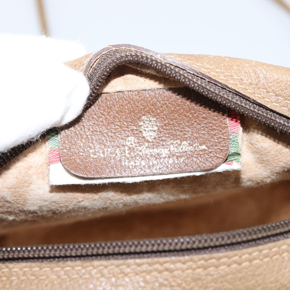 GUCCI GG Supreme Shoulder Bag PVC Beige Gold 56 02 600 Auth 207053