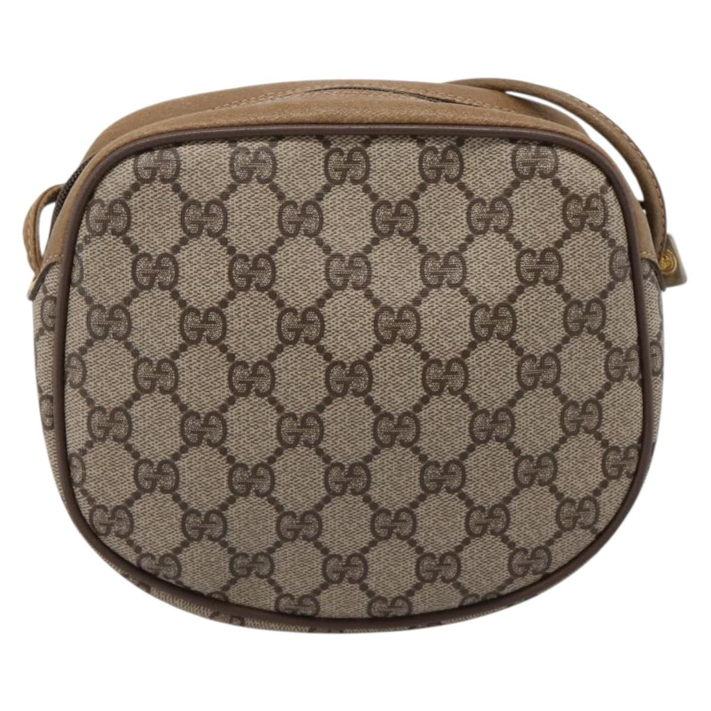 GUCCI GG Supreme Shoulder Bag PVC Beige Gold 56 02 600 Auth 207053