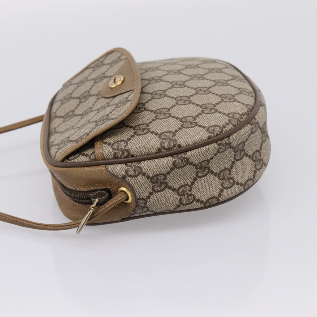 GUCCI GG Supreme Shoulder Bag PVC Beige Gold 56 02 600 Auth 207053