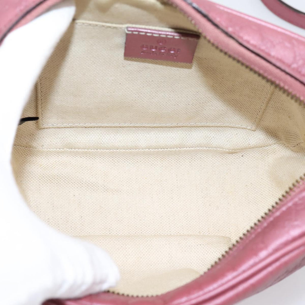 GUCCI Micro GG Canvas Micro Guccissima Bag Leather Gold Pink 309538 Auth 207061
