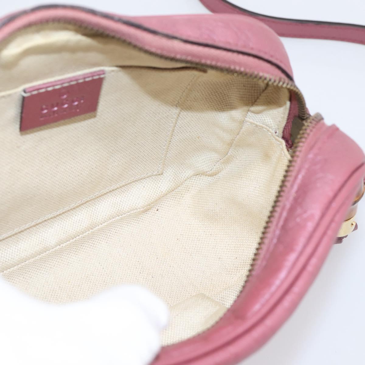 GUCCI Micro GG Canvas Micro Guccissima Bag Leather Gold Pink 309538 Auth 207061