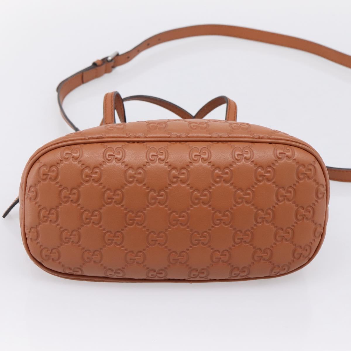 GUCCI Micro GG Canvas Guccissima Leather Outlet 2way Brown 341504 Auth 207098
