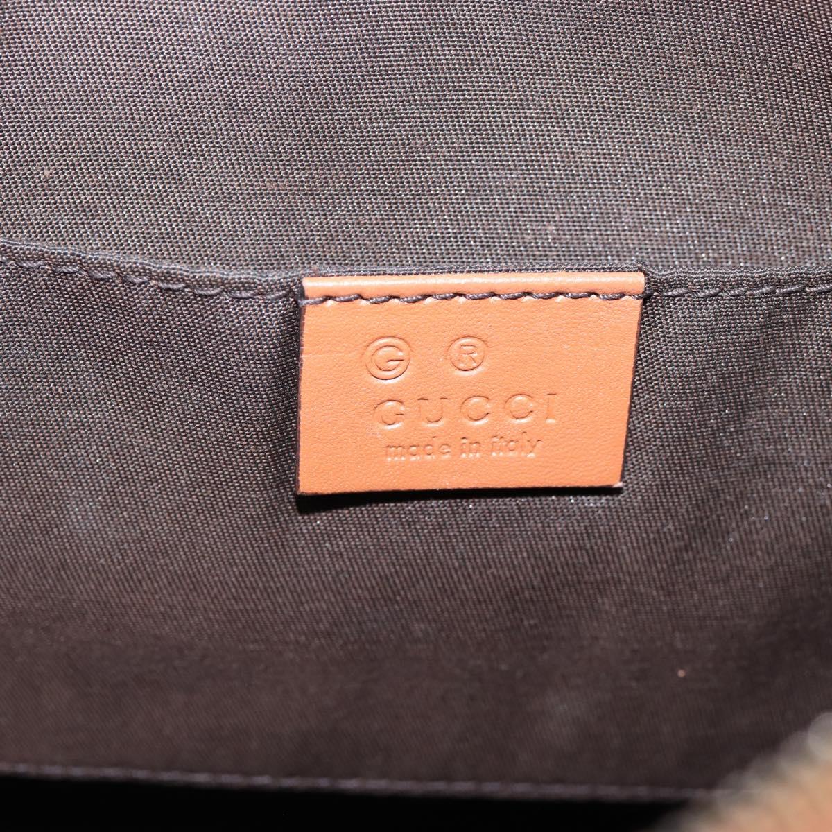 GUCCI Micro GG Canvas Guccissima Leather Outlet 2way Brown 341504 Auth 207098