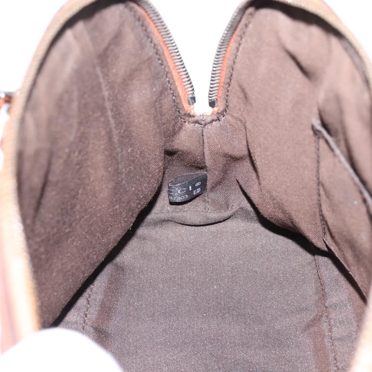 GUCCI Micro GG Canvas Guccissima Leather Outlet 2way Brown 341504 Auth 207098