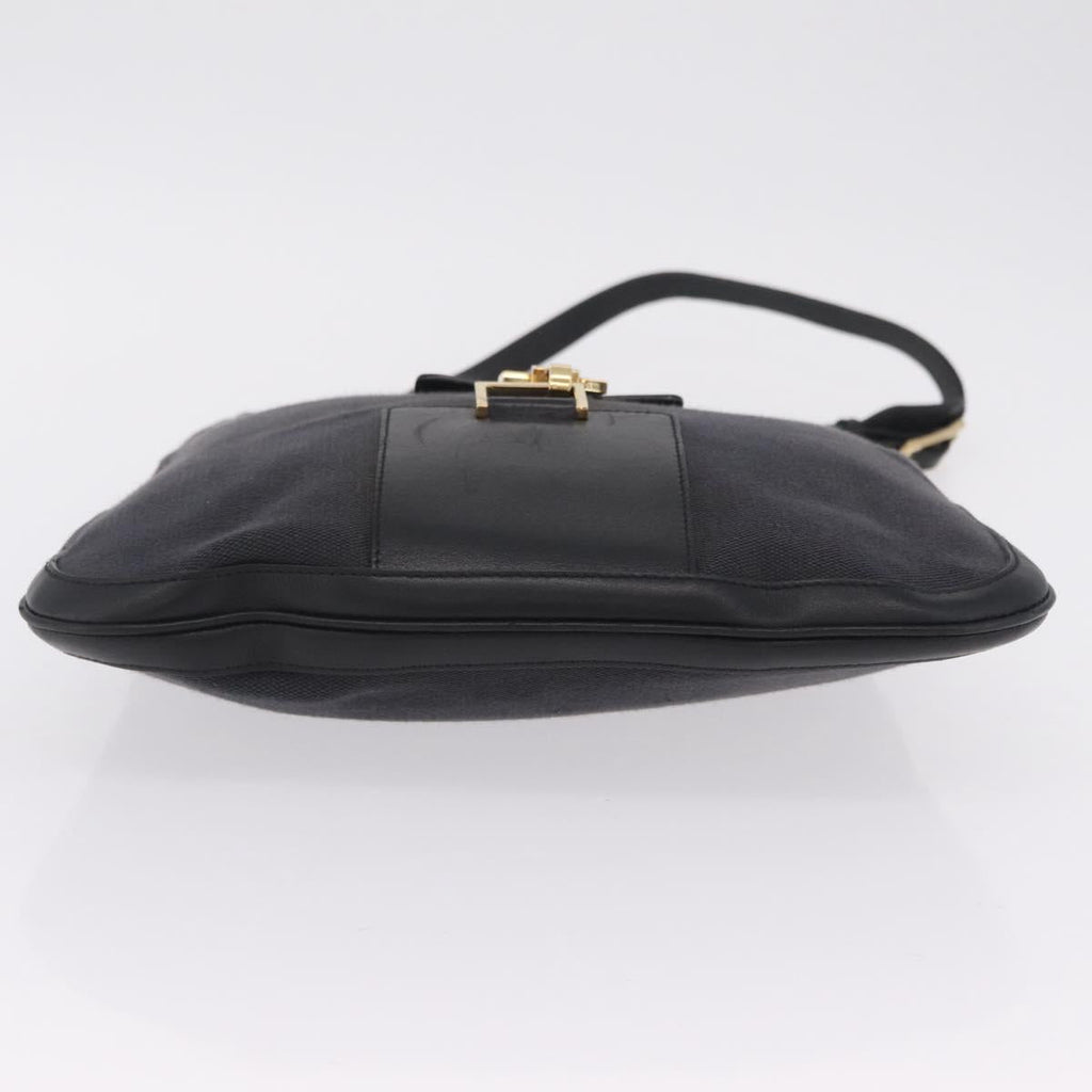 GUCCI Jackie Shoulder Bag Canvas Black Gold 001 4129 Auth 207102A