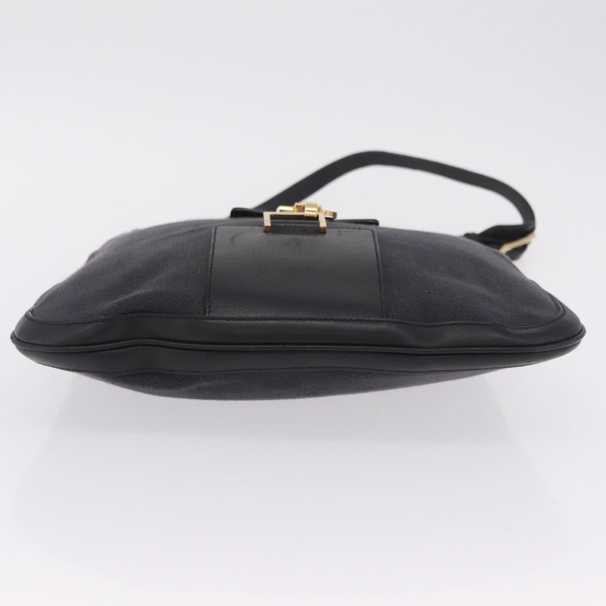 GUCCI Jackie Shoulder Bag Canvas Black Gold 001 4129 Auth 207102A