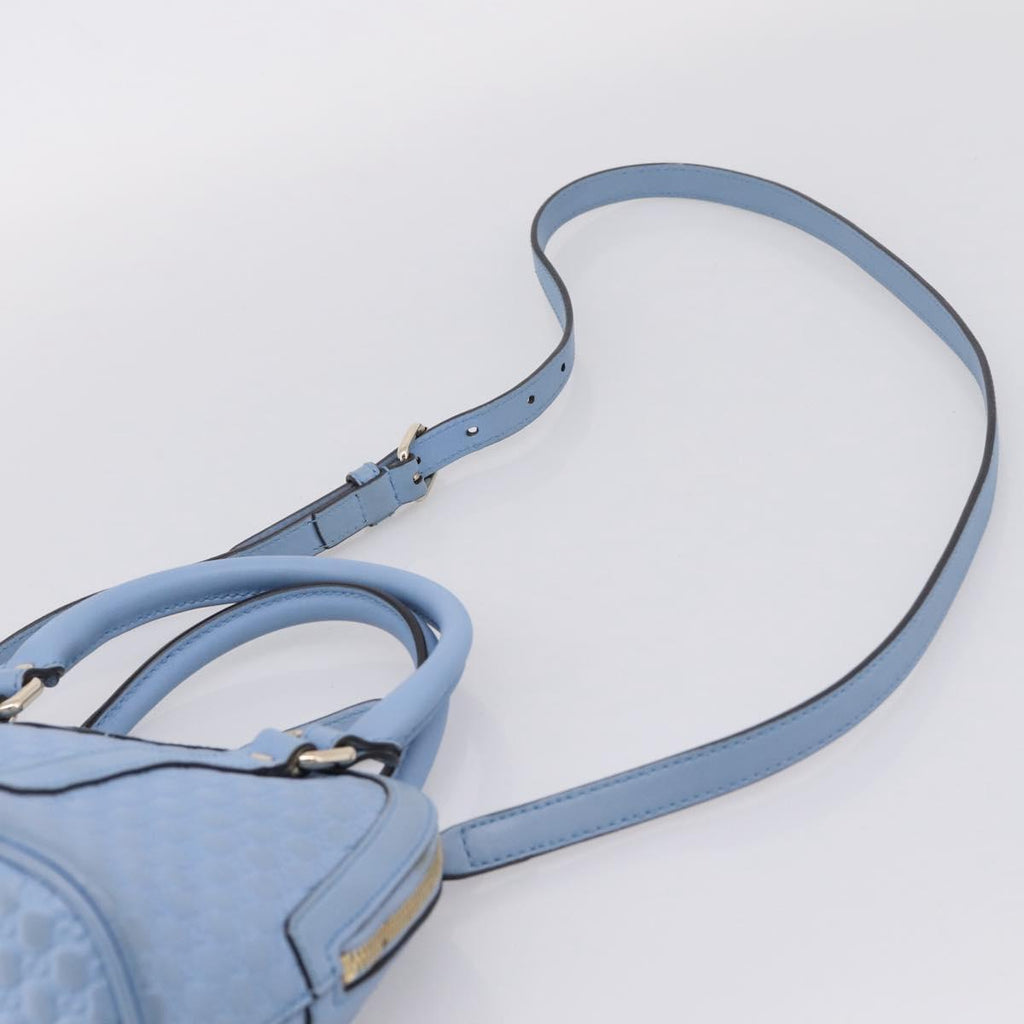 GUCCI Micro GG Canvas Guccissima Leather Outlet 2way Blue 449654 Auth 207167A
