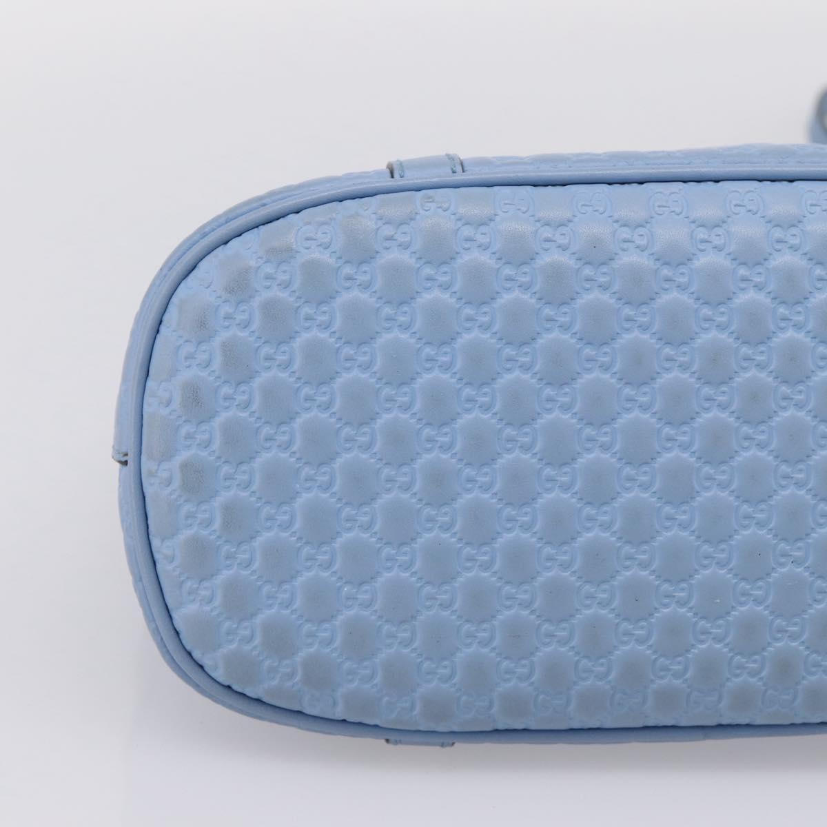 GUCCI Micro GG Canvas Guccissima Leather Outlet 2way Blue 449654 Auth 207167A