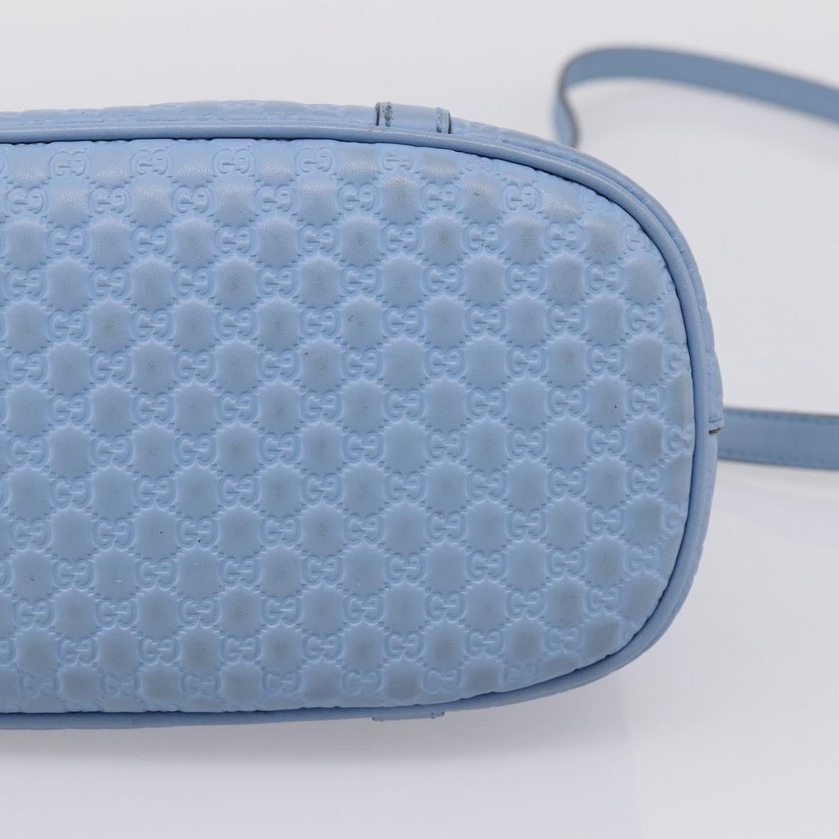 GUCCI Micro GG Canvas Guccissima Leather Outlet 2way Blue 449654 Auth 207167A