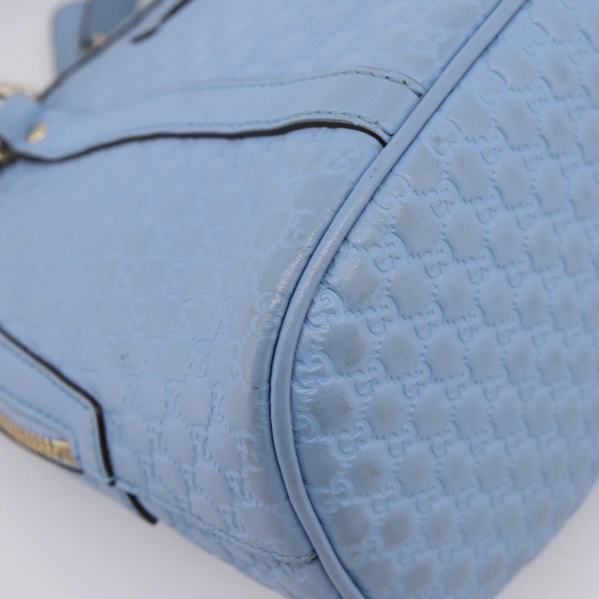 GUCCI Micro GG Canvas Guccissima Leather Outlet 2way Blue 449654 Auth 207167A
