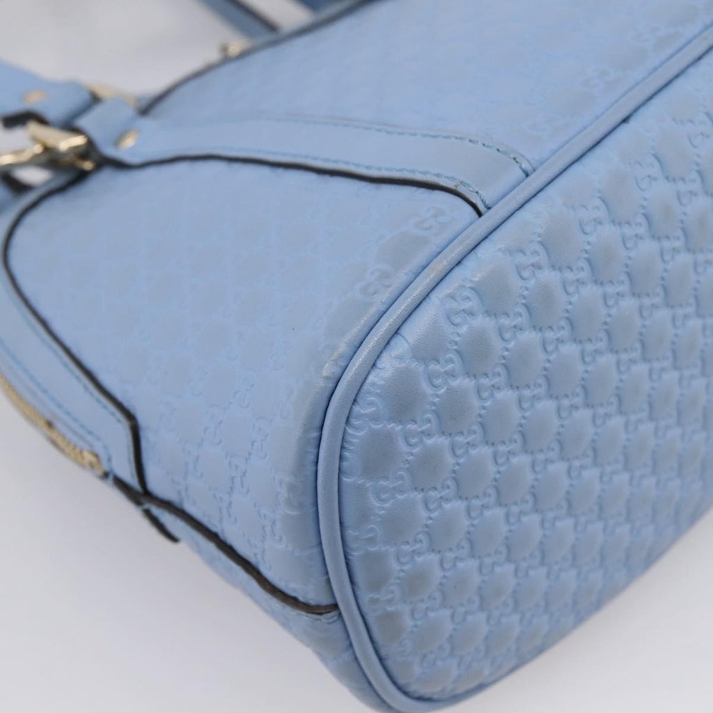 GUCCI Micro GG Canvas Guccissima Leather Outlet 2way Blue 449654 Auth 207167A