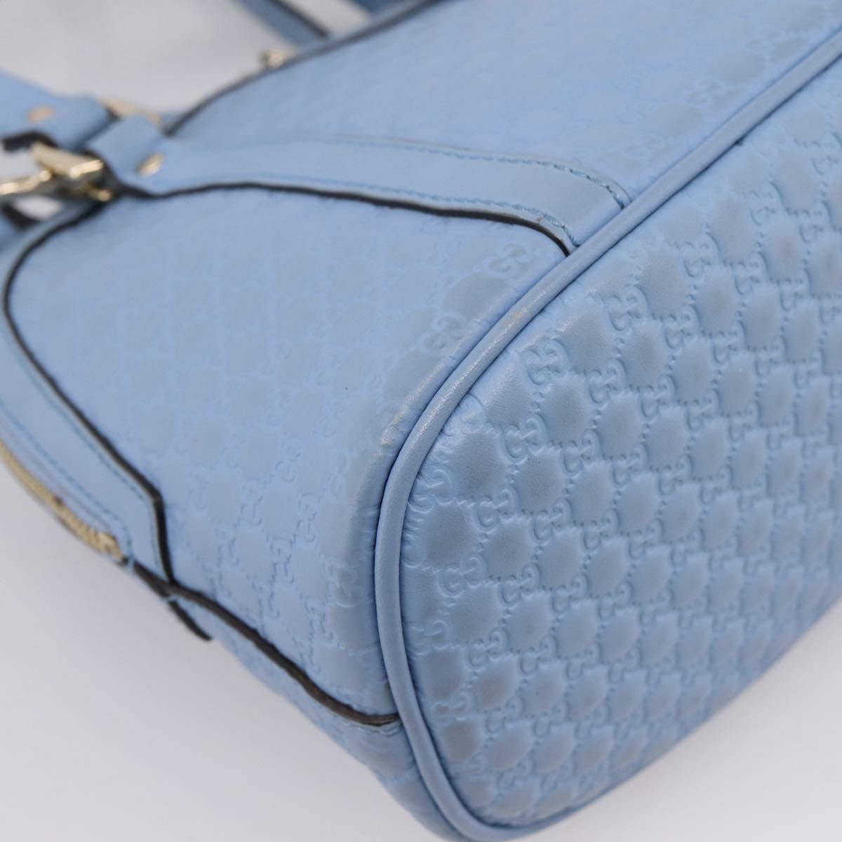 GUCCI Micro GG Canvas Guccissima Leather Outlet 2way Blue 449654 Auth 207167A