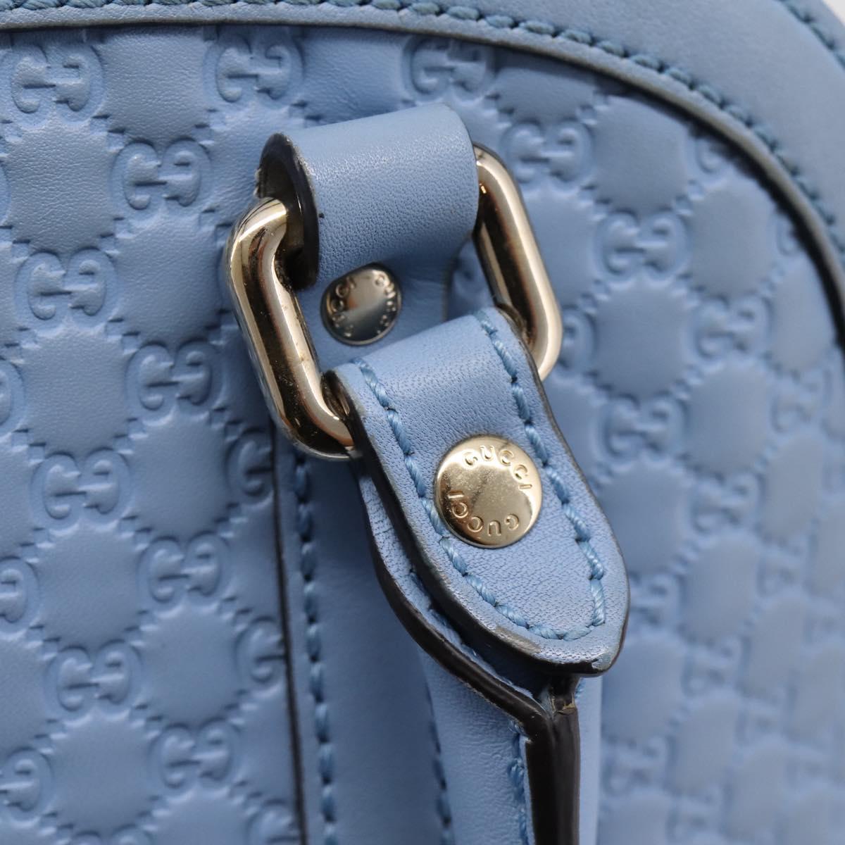 GUCCI Micro GG Canvas Guccissima Leather Outlet 2way Blue 449654 Auth 207167A
