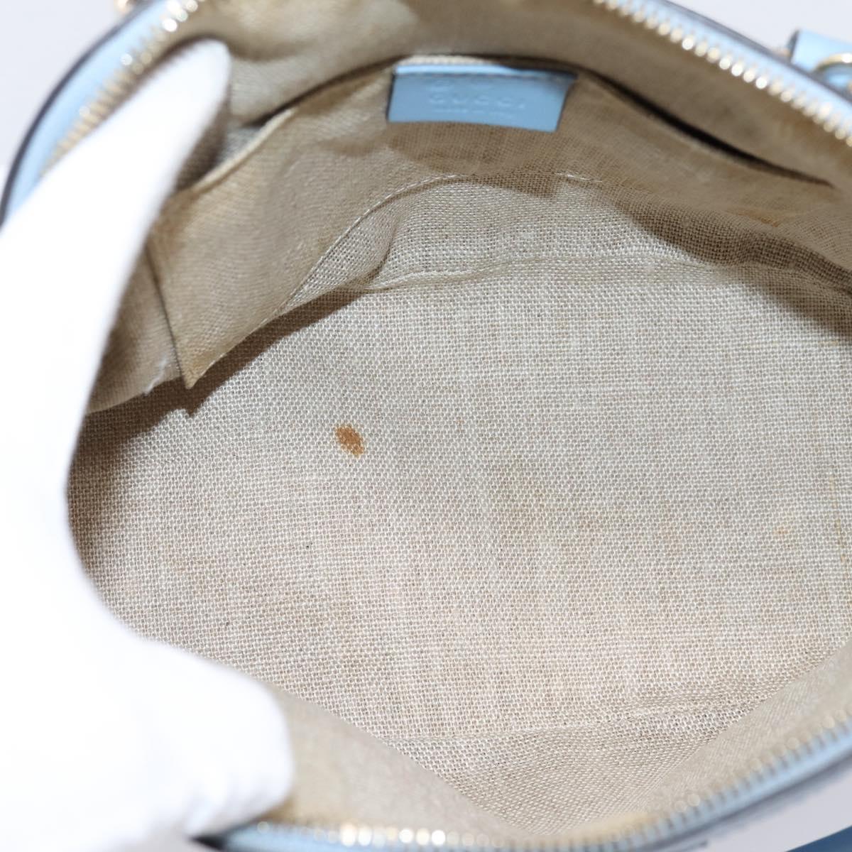 GUCCI Micro GG Canvas Guccissima Leather Outlet 2way Blue 449654 Auth 207167A