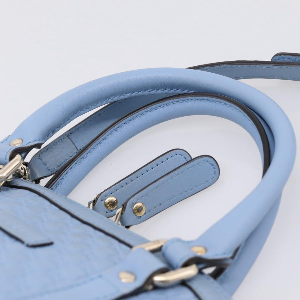 GUCCI Micro GG Canvas Guccissima Leather Outlet 2way Blue 449654 Auth 207167A