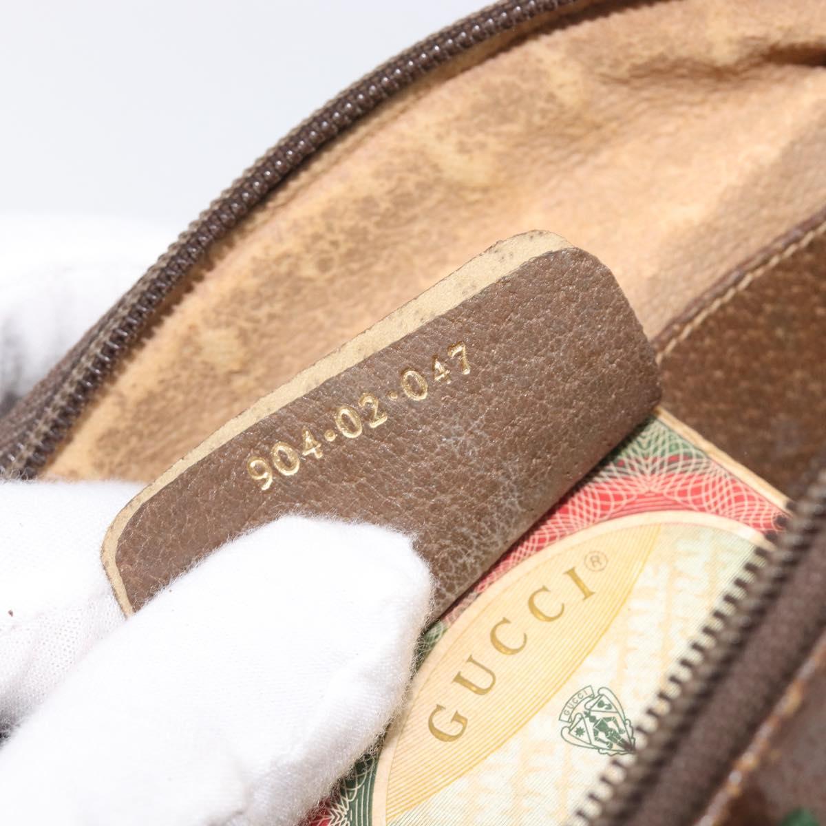 GUCCI GG Supreme Web Sherry Line Shoulder Bag PVC Beige 904 02 047 Auth 207308