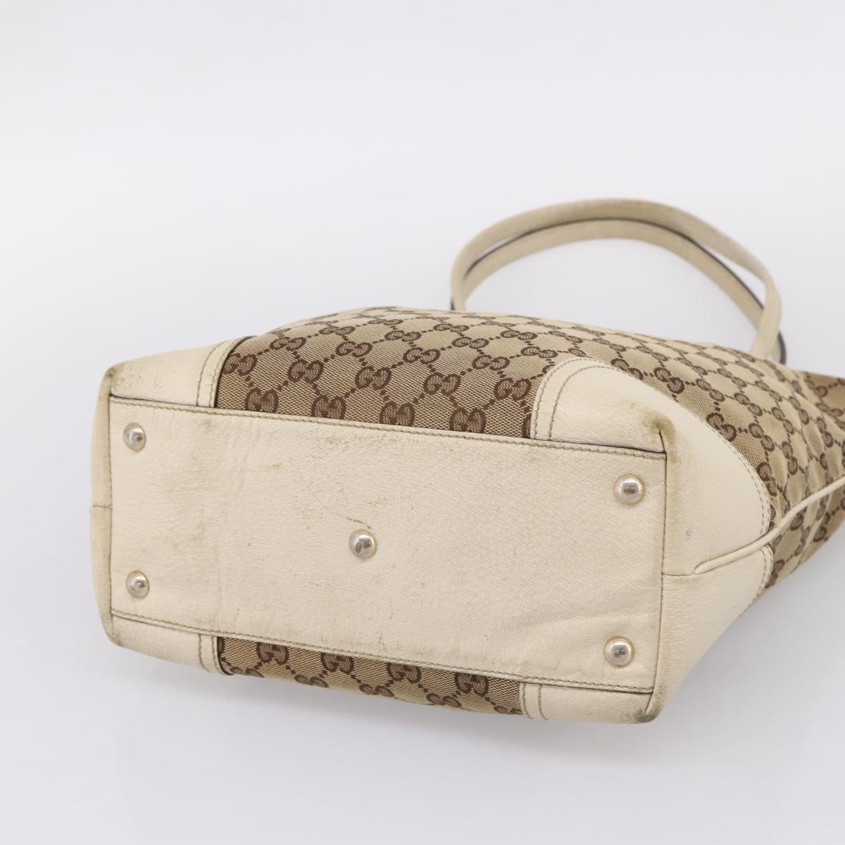 GUCCI GG Canvas Web Sherry Line Hand Bag 2 Set Beige Auth 207453