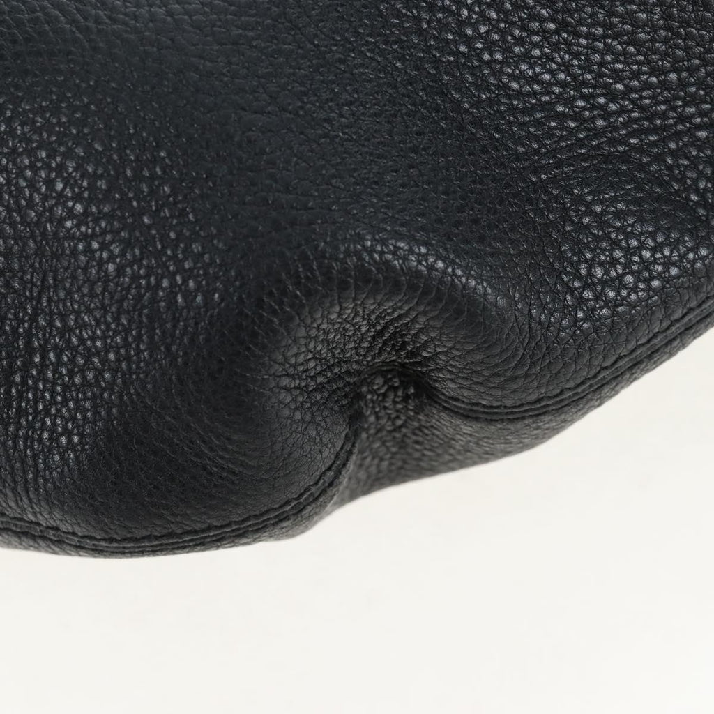 GUCCI Soho Shoulder Bag Leather Black Gold 295175 Auth 207456V