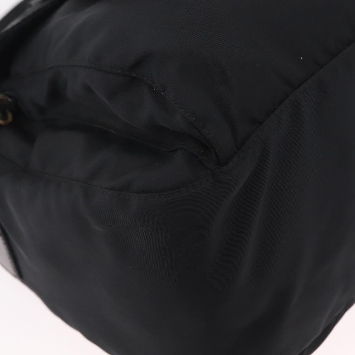 PRADA Shoulder Bag Nylon Black Silver Auth 207460V