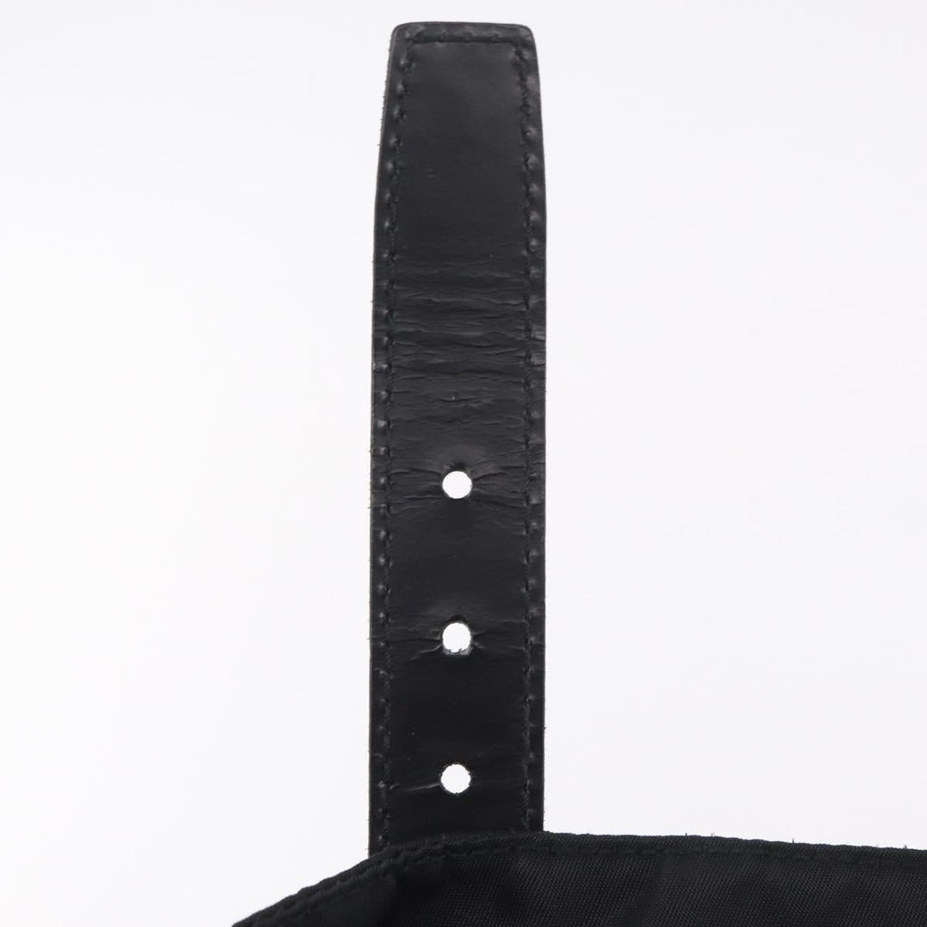 PRADA Shoulder Bag Nylon Black Silver Auth 207460V
