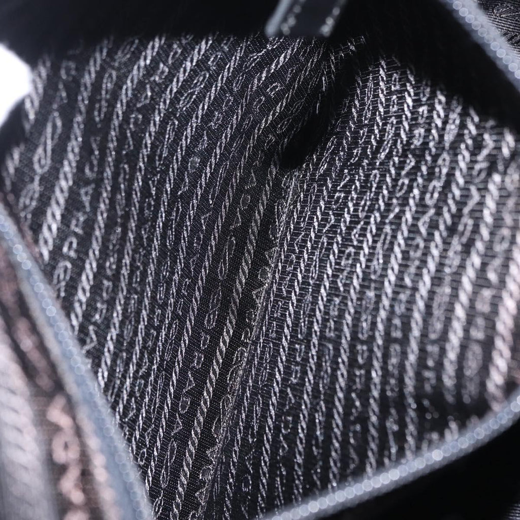PRADA Shoulder Bag Nylon Black Silver Auth 207460V