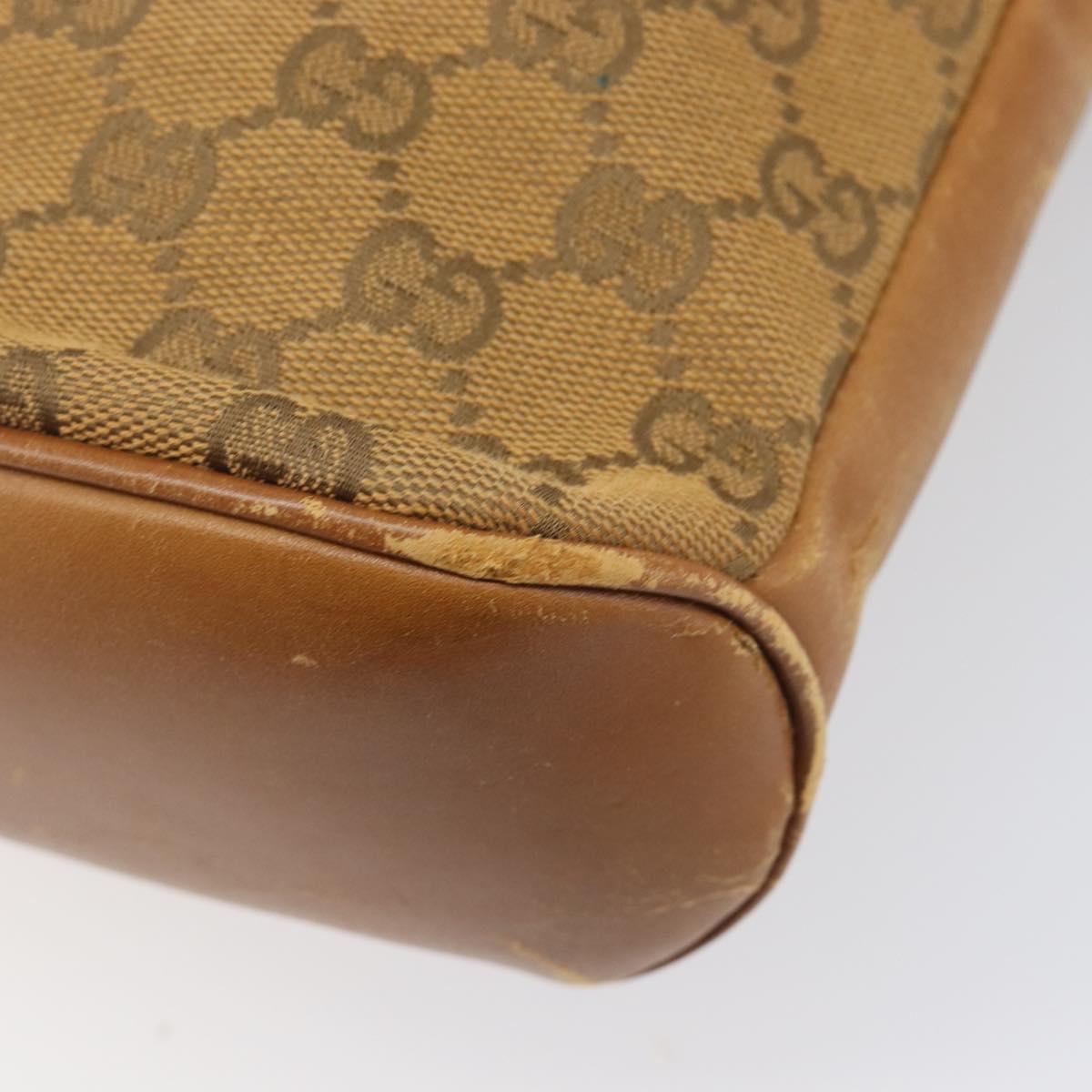GUCCI GG Canvas Shoulder Bag Brown Gold 109097 Auth 207462
