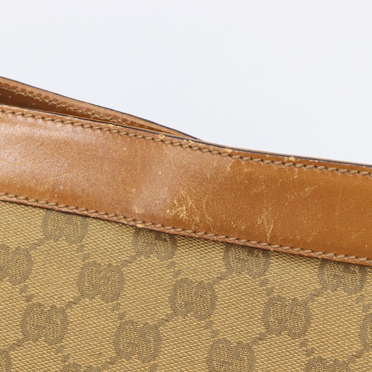GUCCI GG Canvas Shoulder Bag Brown Gold 109097 Auth 207462