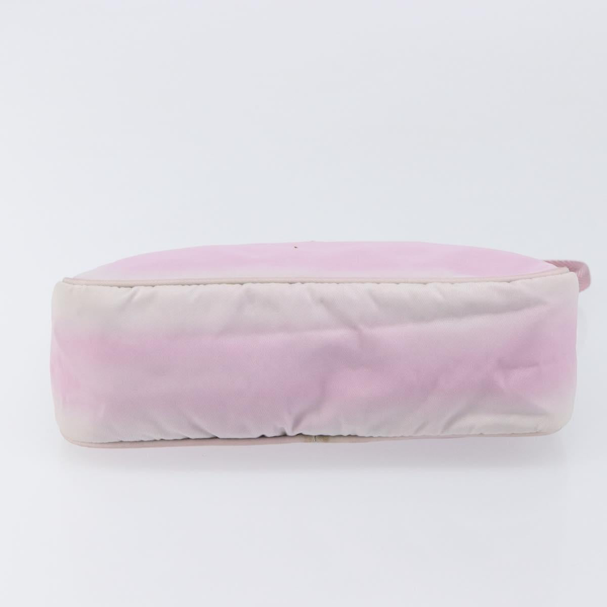 PRADA Accessory Pouch Nylon Pink Silver Auth 207483